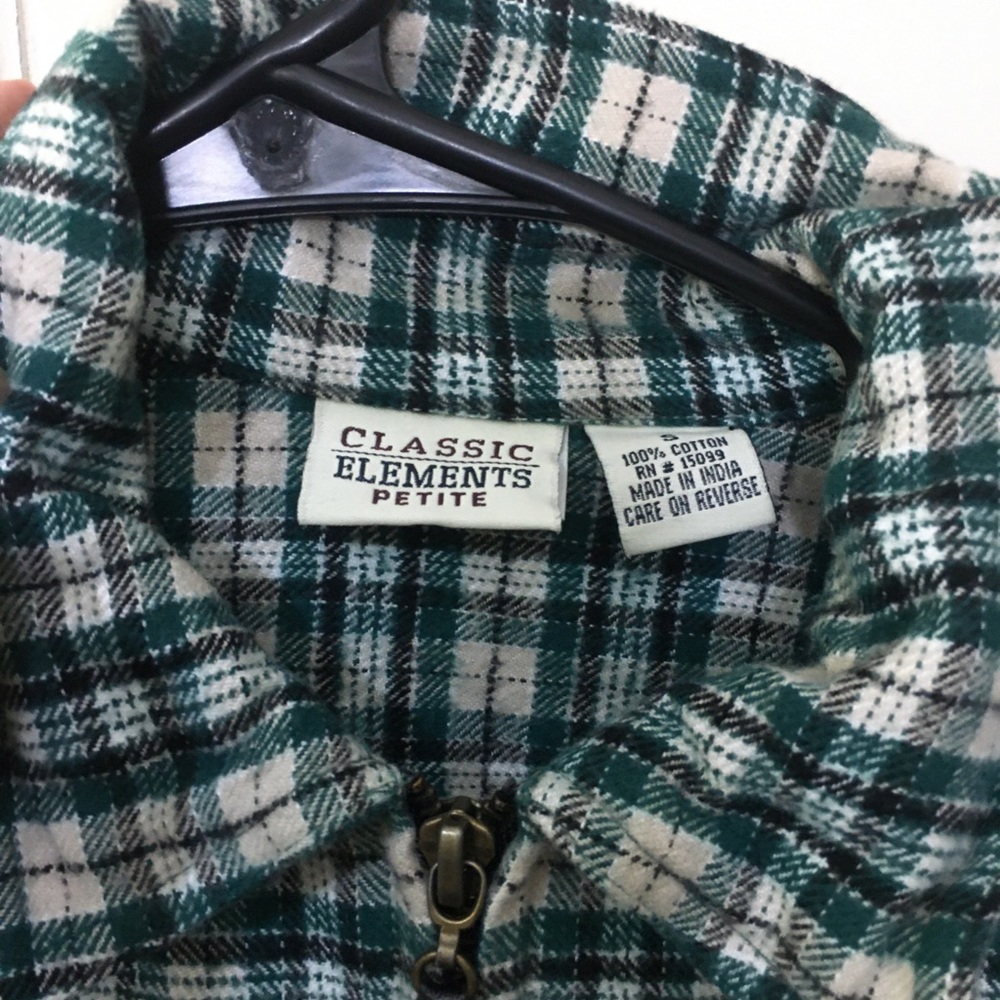 Green checkered shirt with zip